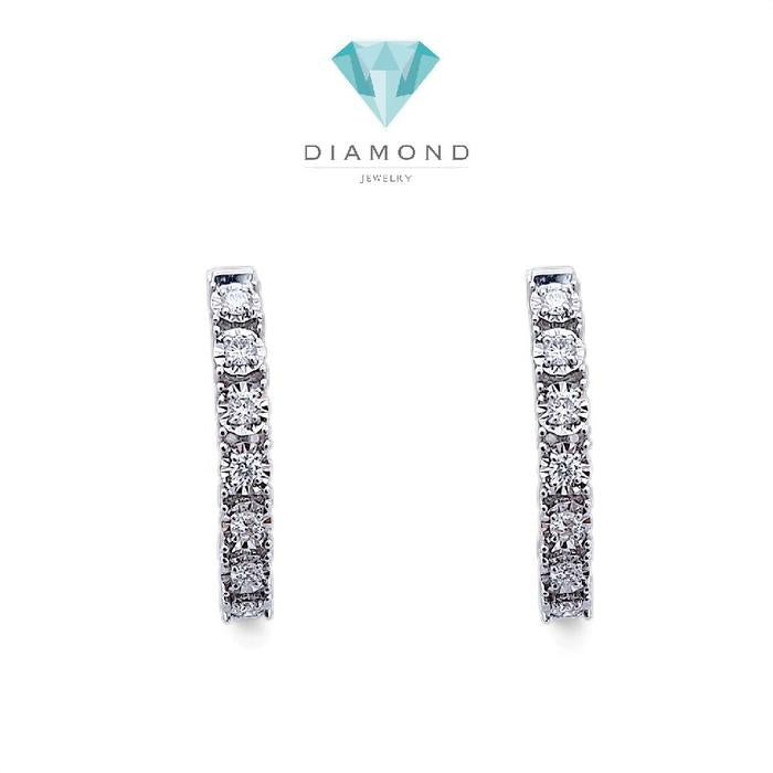 Hoop Listring Diamond Earring 18K / Diamond Jewelry