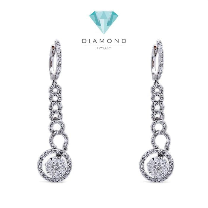 Earring spiral esperansa diamond 18k white gold-Diamond Jewelry