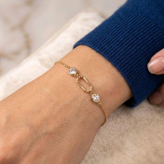 Gold Paperclip Bracelet 16K / Gelang Emas Paperclip 16K / Diamond Jewelry / 492GMS156LS