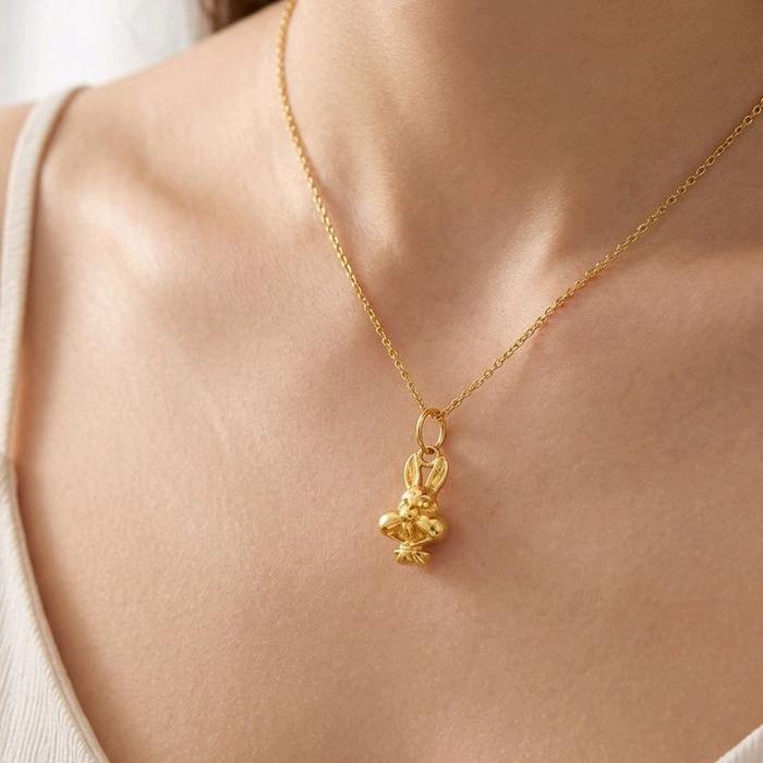 Gold Rabbit Pendant 23K / Liontin Emas Kelinci 23K / Diamond Jewelry / 276LMSWP2