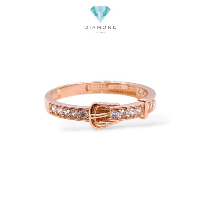 Rose Gold Belt Rings 17K / Diamond Jewelry / 444CMS186LS