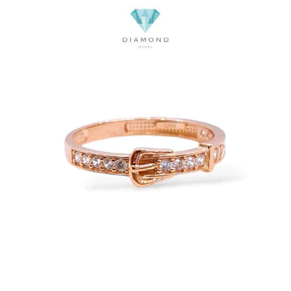 Rose Gold Belt Rings 17K / Diamond Jewelry / 444CMS186LS