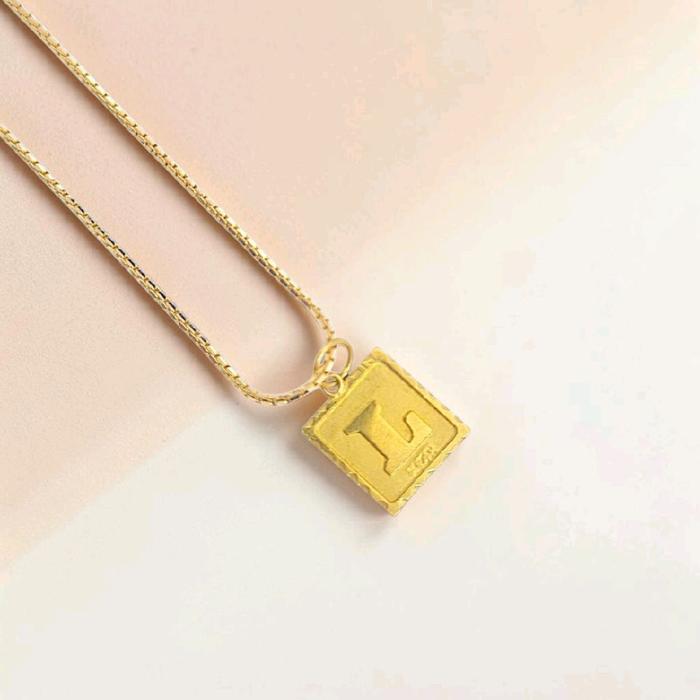 Gold letter L Pendants 23K / Liontin Emas Huruf L 23K / Diamond Jewelry / 243LMSWP1