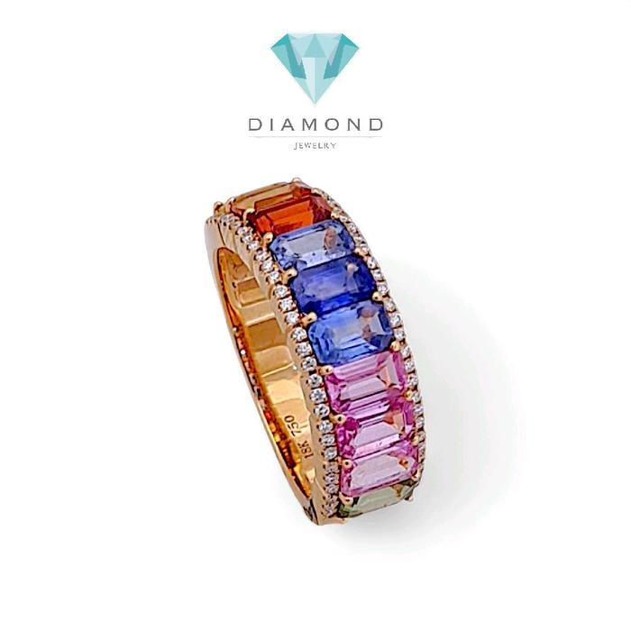 Rainbow Diamond Ring 18K / Cincin Berlian Pelangi 18K / Diamond Jewelry 100BC88000AB-HT