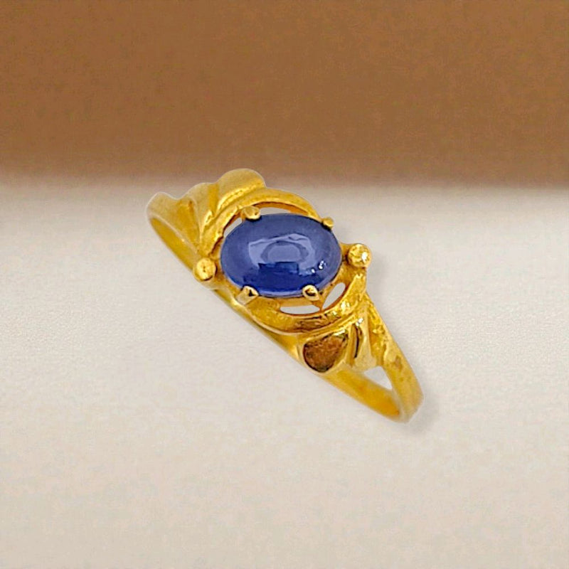 Blue Sapphire Gold Ring 23K / Cincin Emas Sapphire Biru 23K / 81CMSWP2