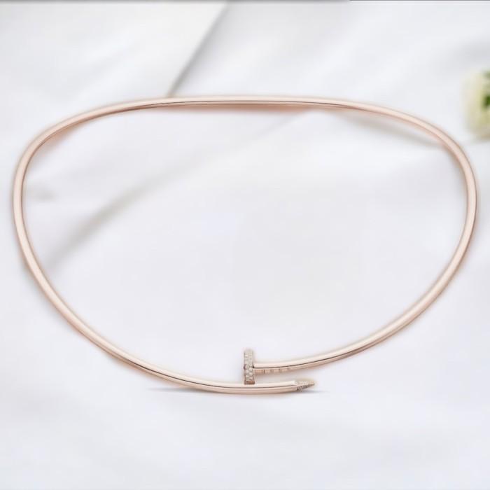 Nail Diamond Crt necklace juste 18K rose Gold Diamond Jewelry