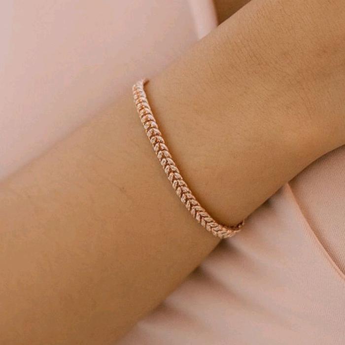 Leaf Gold Bracelet 750K / Gelang Emas Daun 750K / Diamond Jewelry 443GMS397LS-HT