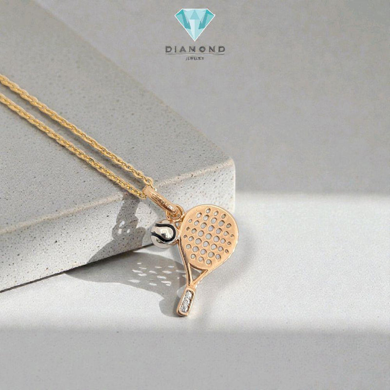 Gold Tennis Racket Pendant 17K / liontin Emas Raket Tennis 17K / Diamond Jewelry / 279LMS142LS
