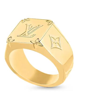 Signet monogram ring unisex 18k gold-Diamond Jewelry
