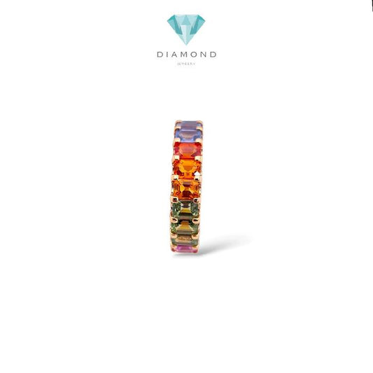 Rainbow Tennis Diamond Ring 18K / Diamond Jewelry / 119BC117000AB