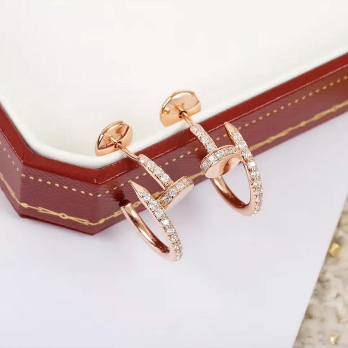 Pave diamond just earring paku anting diamond 18k -Diamond jewelry