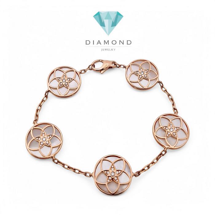 Flower MOP Diamond Bracelet 18K / Diamond Jewelry-99GBD179300AB-HT
