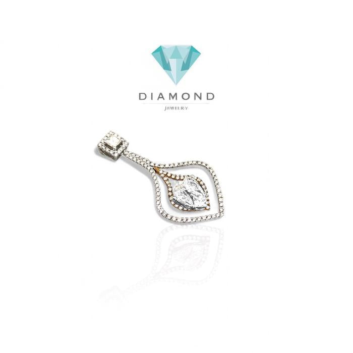 Diamond duo Heart pendant/ kalung berlian dup heart 18k-Diamond Jewelry