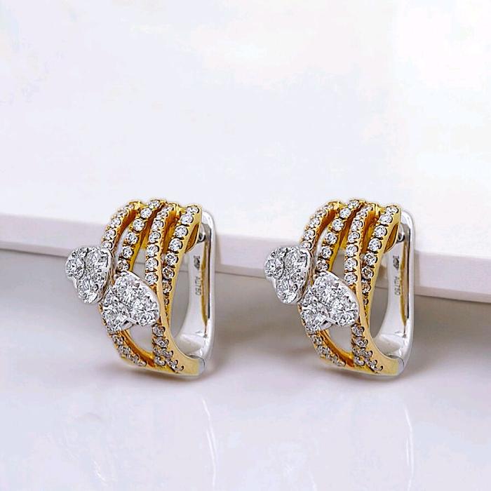 Duo Heart Diamond Earring 18K / Diamond Jewelry