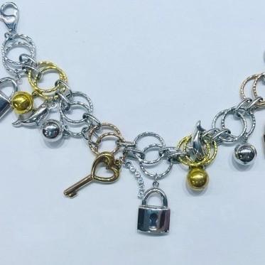 Keys charm Bracelet 18K Gold Diamond Jewelry