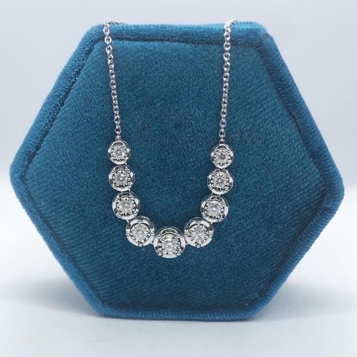 Diamond necklace ninth round 18k-Diamond Jewelry