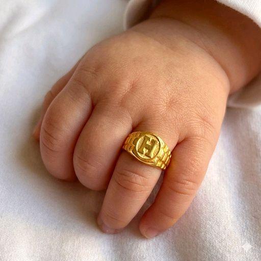 H Gold Ring Baby 23K / Cincin Emas H 23K / 117CMSWP1