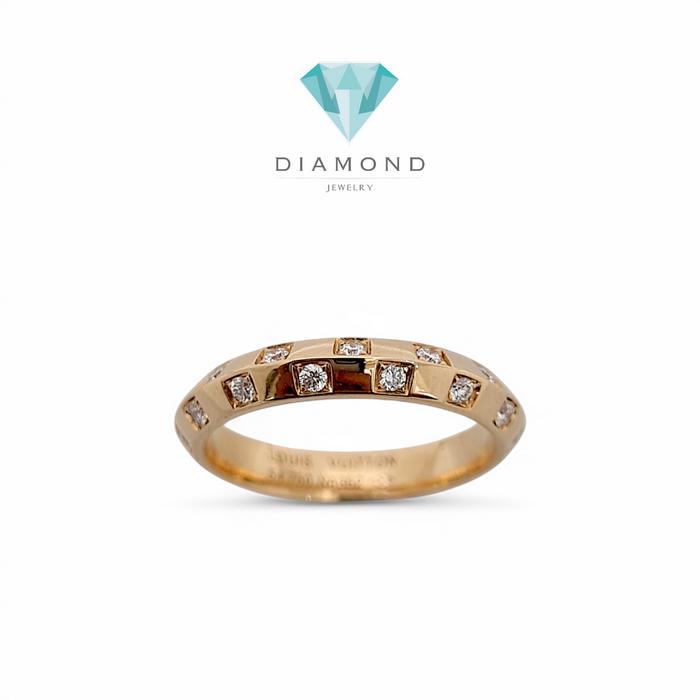 Le Damier Diamond  Ring 18K /Cincin Berlian Damier 18K / Diamond Jewelry-363CBD10000RY-HT