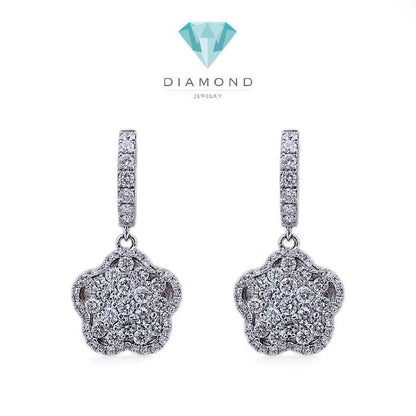 Flower Diamond Earring 18K -Anting berlian bunga / Diamond Jewelry