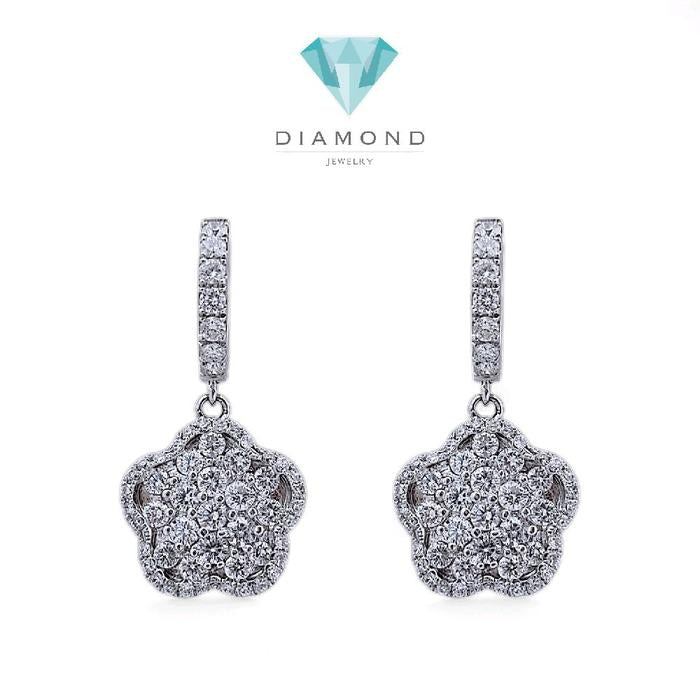 Flower Diamond Earring 18K -Anting berlian bunga / Diamond Jewelry