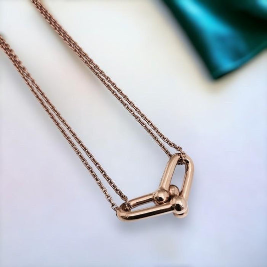 Hardware pendant Gold Necklace 18k Rose Gold-Diamond Jewelry