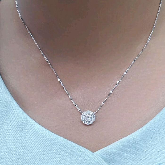 Flower Necklace / Diamond Jewelry 415KMS235LS