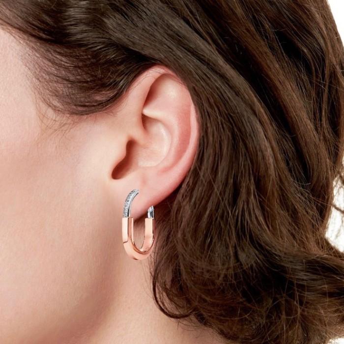 T lock earring diamond Tif 18k gold-Diamond Jewelry Anting