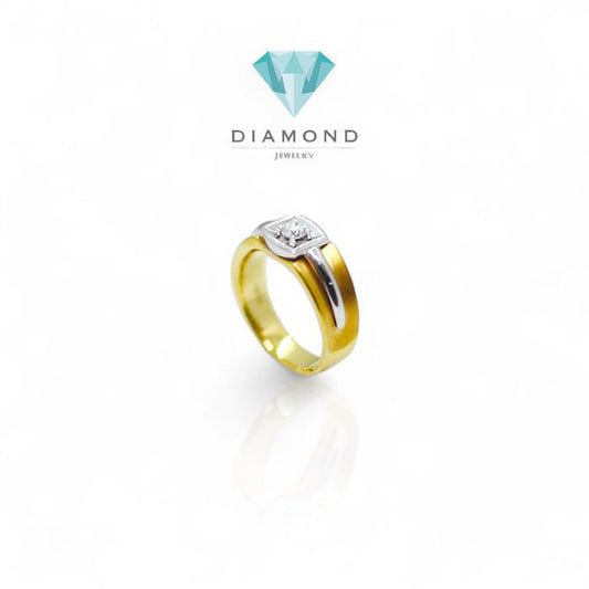 Cincin Laki Berlian Yellow Gold/ solitaire.men diamond ring-Diamond Jewelry