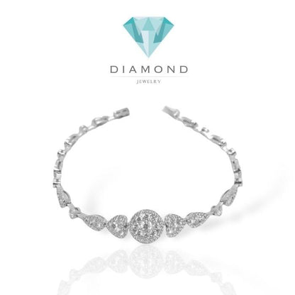 Diamond Pave Bracelet Lotus 18k white gold-Diamond Jewelry