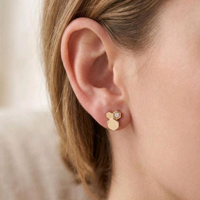 Honeycomb Diamond Earrings 18K / Diamond Jewelry / 114AB43000AB