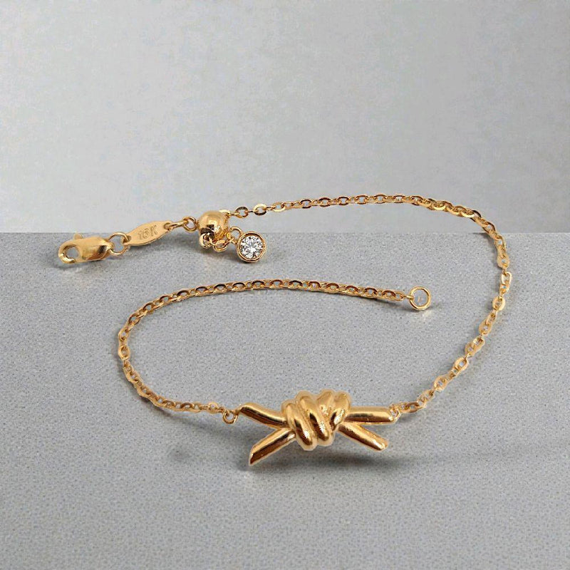 Gold Ribbon Bracelet 16K / Gelang Pita Emas 16K / Diamond Jewelry / 457GMS257LS
