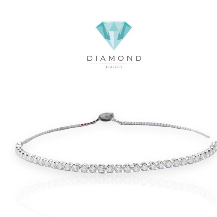 Diamond Listring bracelet 18k white gold-Diamond Jewelry