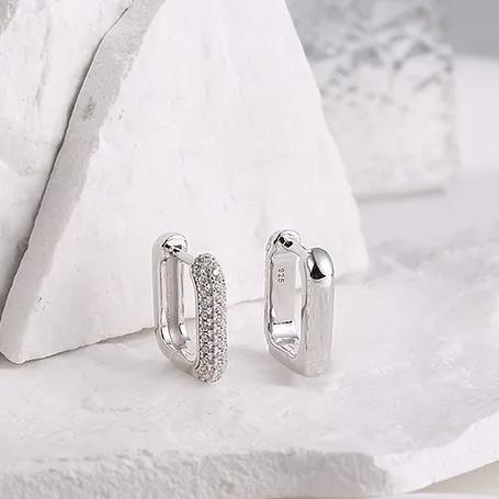 Earring Diamond Hoop Square 18K / anting hoop kotak berlian/Diamond Jewelry