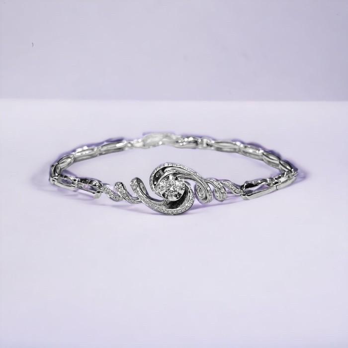 Diamond Fountain Bracelet 18k white Gold-Diamond Jewelry