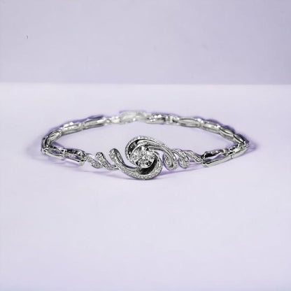 Diamond Fountain Bracelet 18k white Gold-Diamond Jewelry