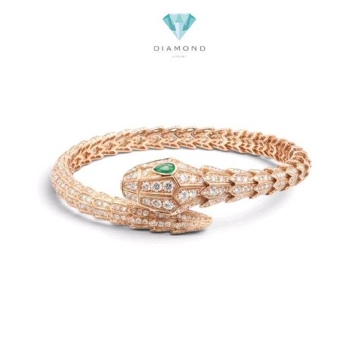Snake Diamond Bangle 18K / Gelang Berlian model ular 18K / Diamond Jewelry / GB0053029