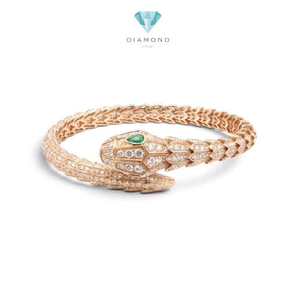 Snake Diamond Bangle 18K / Gelang Berlian model ular 18K / Diamond Jewelry / GB0053029