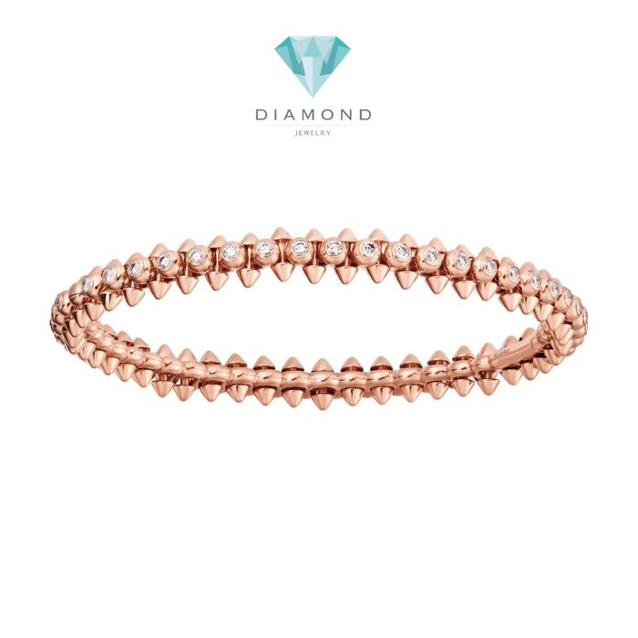 Clash Diamond/gold bangle with diamond 18K rose gold- Diamond Jewelry
