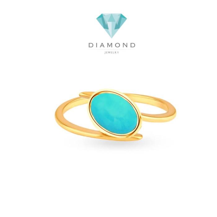 Turqoise 23K Gold Ring Diamond Jewelry