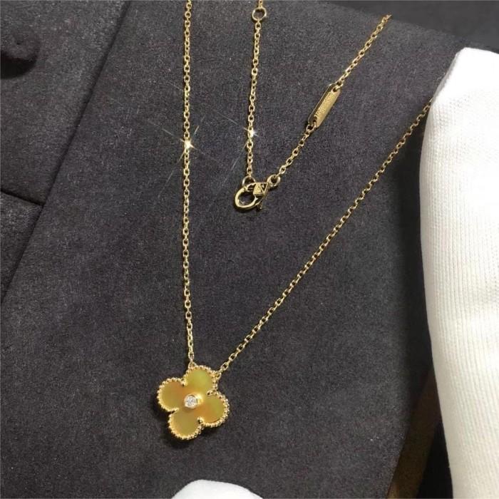 Holiday grey/yellow vca necklace 18k gold-Diamond Jewelry