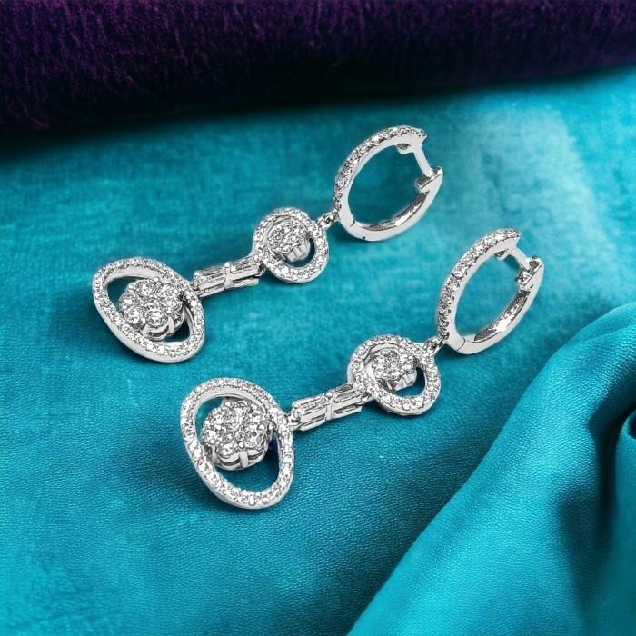 Eclipse Diamond Earring 18k white gold-Diamond Jewelry