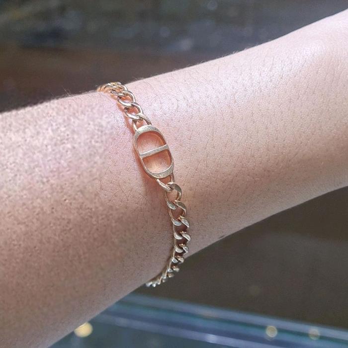 Chain CD Gold Bracelet 18K-Diamond Jewelry-12GBD1238RB