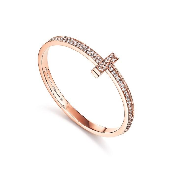 T1 Full diamond bangle with 18 K Rose Gold Diamond Jewelry