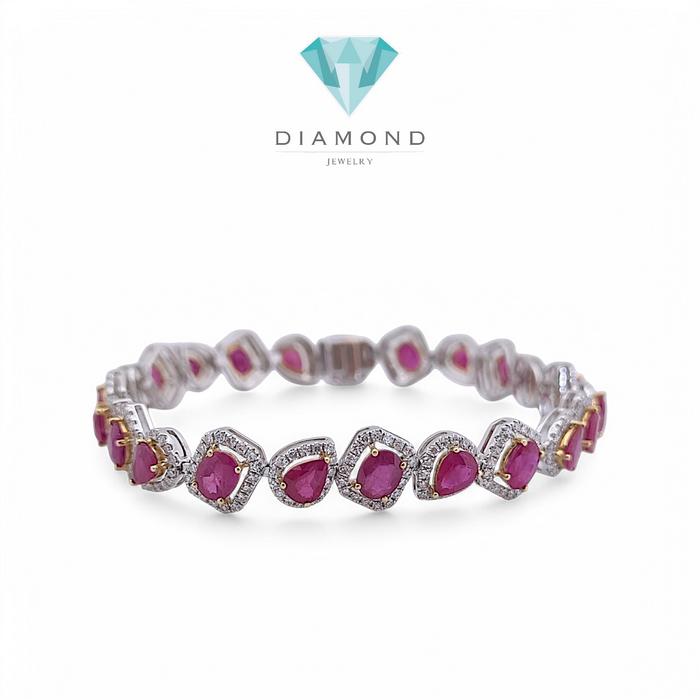 Tennis Ruby Diamond Ring 18K / Diamond Jewelry