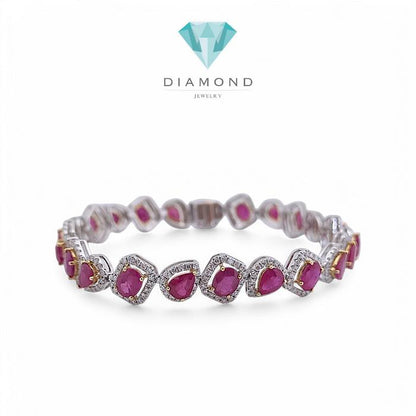 Tennis Ruby Diamond Ring 18K / Diamond Jewelry