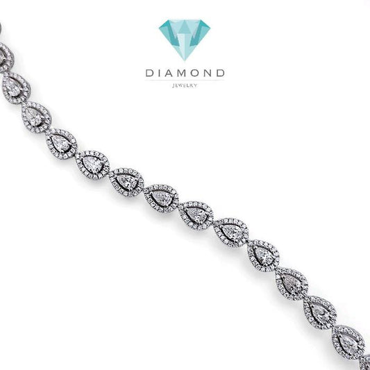 Tennis Tear Drop Bracelet 18K / Gelang Tennis Tear Drop 18K / Diamond Jewelry 393GB5200PGKLS-HT