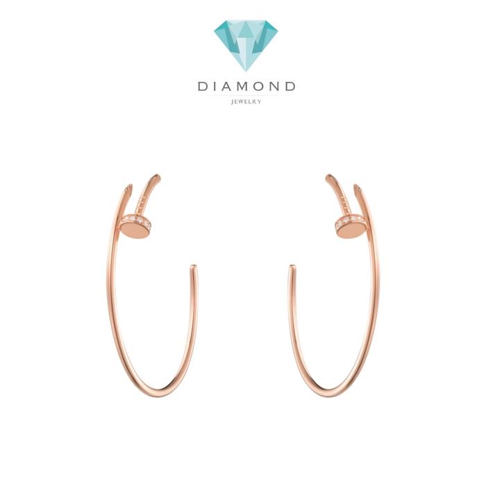 Nail diamond Earring paku 18K Gold- Diamond Jewelry- anting paku emas berlian 18k