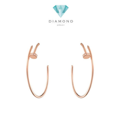 Nail diamond Earring paku 18K Gold- Diamond Jewelry- anting paku emas berlian 18k