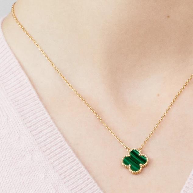 Malachite Clover Green Vintage 18K Gold Diamond Jewelry/Necklace/vintgae Earring/Sweet Earring/Bracelet -387KBD300LS/352ABD829RY/394ABD2500LS/454GBD4000LS-HT