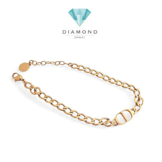 Chain CD Gold Bracelet 18K-Diamond Jewelry-12GBD1238RB